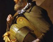 乔治德拉图尔 - Hurdy Gurdy Player with a Ribbon